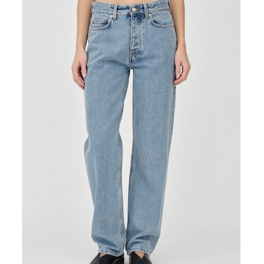 Won hundredstraight jeans blue button fastening belt loops five-pocketsSize25/34